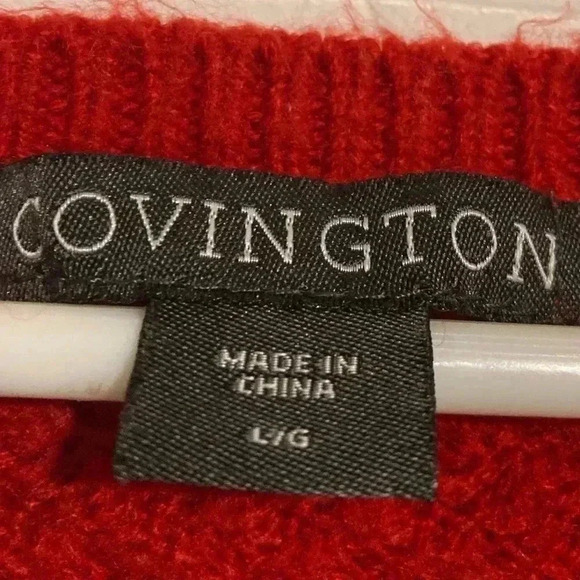 Covington Women’s Acrylic Sweater Red Size Large - Picture 3 of 4